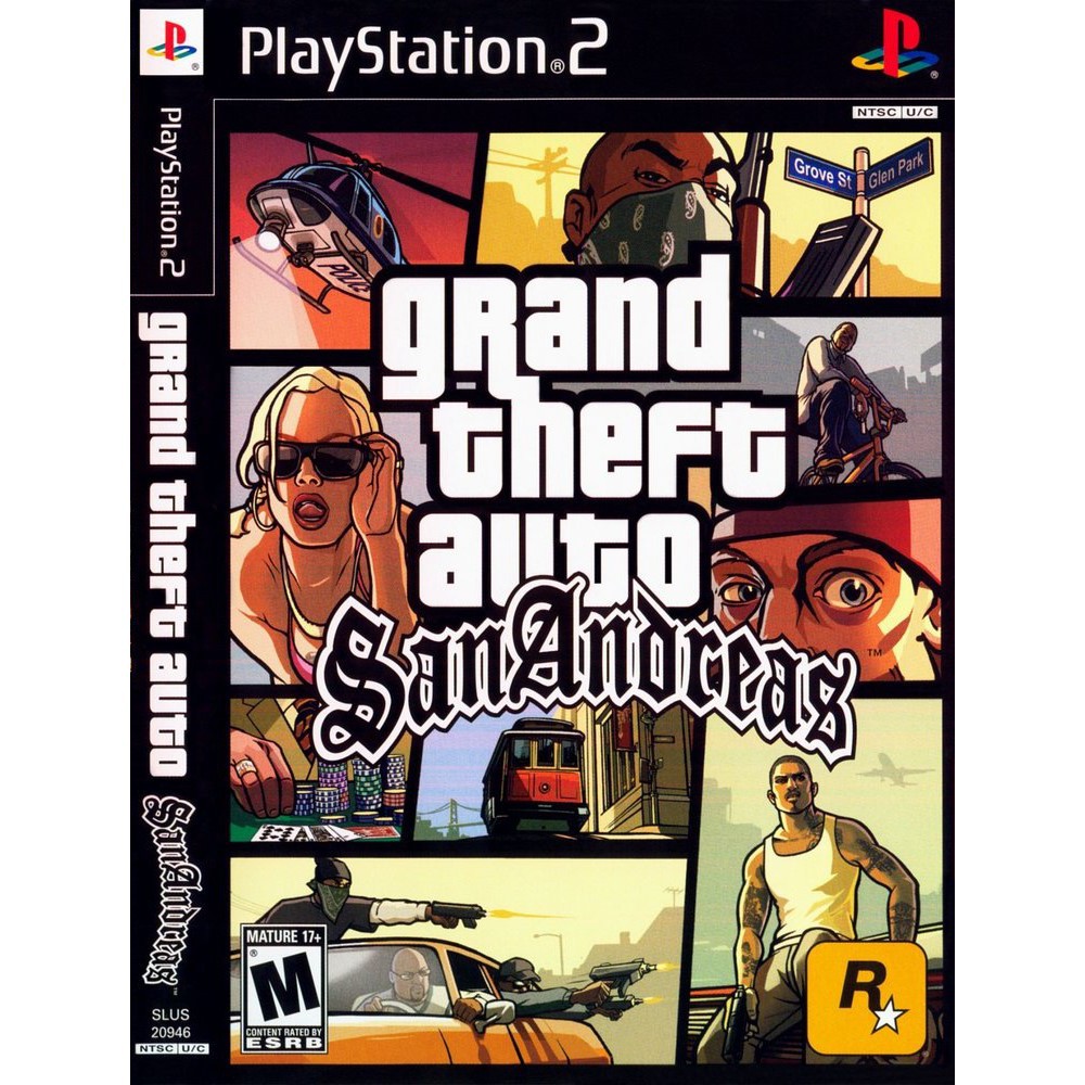 แผ่นเกมส์ ps2 จอยเกมส์ ps2 แผ่นเกมส์ Grand Theft Auto SanAndreas PS2 Playstation2  คุณภาพสูง ราคาถูก