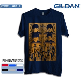 เสื้อยืดคอกลมเสื้อยืด พิมพ์ลายโลโก้ The beatles band gildan softstyle htb12S-4XL