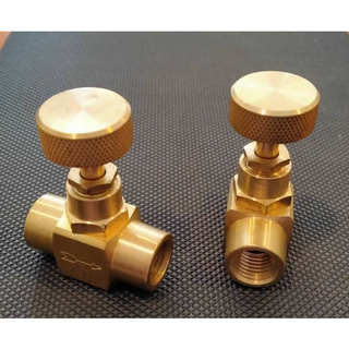 Needle valve Brass 1/4" วาล์วหัวเข็ม ทองเหลือง แบบเกลียว 1/4" (2หุน)