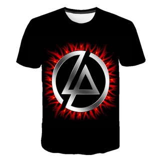 เสื้อยืดอินเทรนด์ผู้ชายอินเทรนด์ผู้หญิงเสื้อยืดลําลอง พิมพ์ลาย Linkin Park 3 มิติ แฟชั่นฤดูร้อน สําหรับผู้ชาย และผู้หญิง