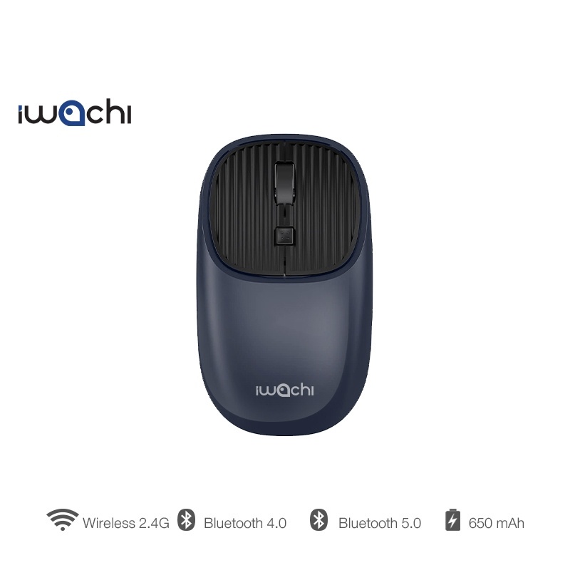 เมาส์ไร้สาย IWACHI i4 รองรับการเชื่อมต่อ 2.4G / Bluetooth4.0 / Bluetooth 5.0 mouse คอมพิวเตอร์