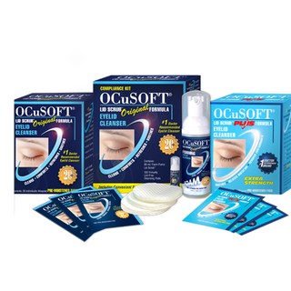 OCuSOFT Lid Scrub Original (Pad) แผ่นสครับเปลือกตา 30 แผ่น ( x 1 กล่อง ) แบบต้องใช้น้ำล้างออก Foam