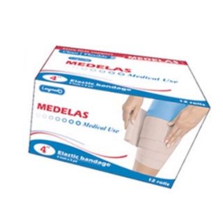 Longmed Medelas Elastic Bandage ผ้าพันเคล็ด ผ้าพันบรรเทาอาการบวม 1 ม้วน ขนาด 2 นิ้ว 14698 / 3 นิ้ว 14697 / 4 นิ้ว 14696