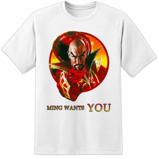 เสื้อยืดผ้าฝ้ายพิมพ์ลายคลาสสิก เสื้อยืด พิมพ์ลาย Flash Gordon Ming