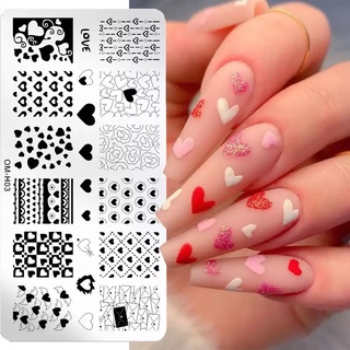 แผ่นปั้มลายหัวใจ ปั้มลายเล็บ วาเลนไทน์ Love Heart DIY Nail Art