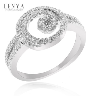 Lenya Jewelry แหวนประดับ SWAROVSKI ZIRCONIA สีขาว  ตัวเรือนเงินแท้ 925  ชุบทองขาว ใส่แหวน เสริมรสนิยม สวยสง่า ดูดี