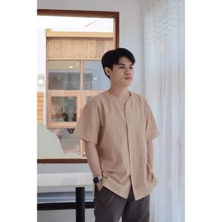 🤍Basic Shirt เสื้อเชิ้ตคอกลมผ้าฝ้ายมินิมอล เสื้อผู้ชาย เสื้อใส่ทำงานไปคาเฟ่ Manee.cotton