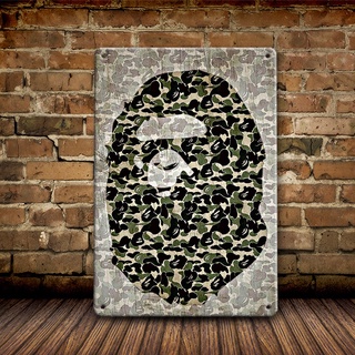 Bape โปสเตอร์โลหะดีบุก ลายศิลปะ สําหรับตกแต่งบ้าน บาร์ คาเฟ่ UTDS