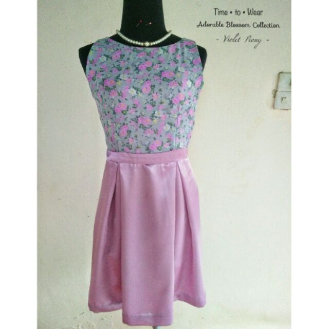 Violet Peony Sleeveless Dress