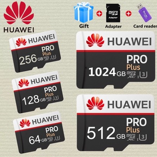 การ์ดรีดเดอร์ SD Huawei Micro Class10 1024GB 512GB 256GB 128GB Micro TF คุณภาพสูง พร้อมอะแดปเตอร์