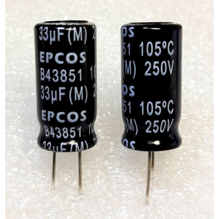 Epcos B43851  33uf 250v 105° capacitor ตัวเก็บประจุ คาปาซิเตอร์