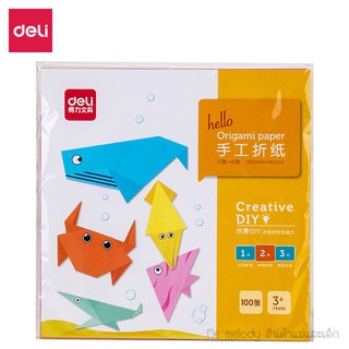 กระดาษพับนก กระดาษพับ สไตล์ญี่ปุ่น  กระดาษพับโอริกามิ Origami Paper 10สีๆละ10แผ่น