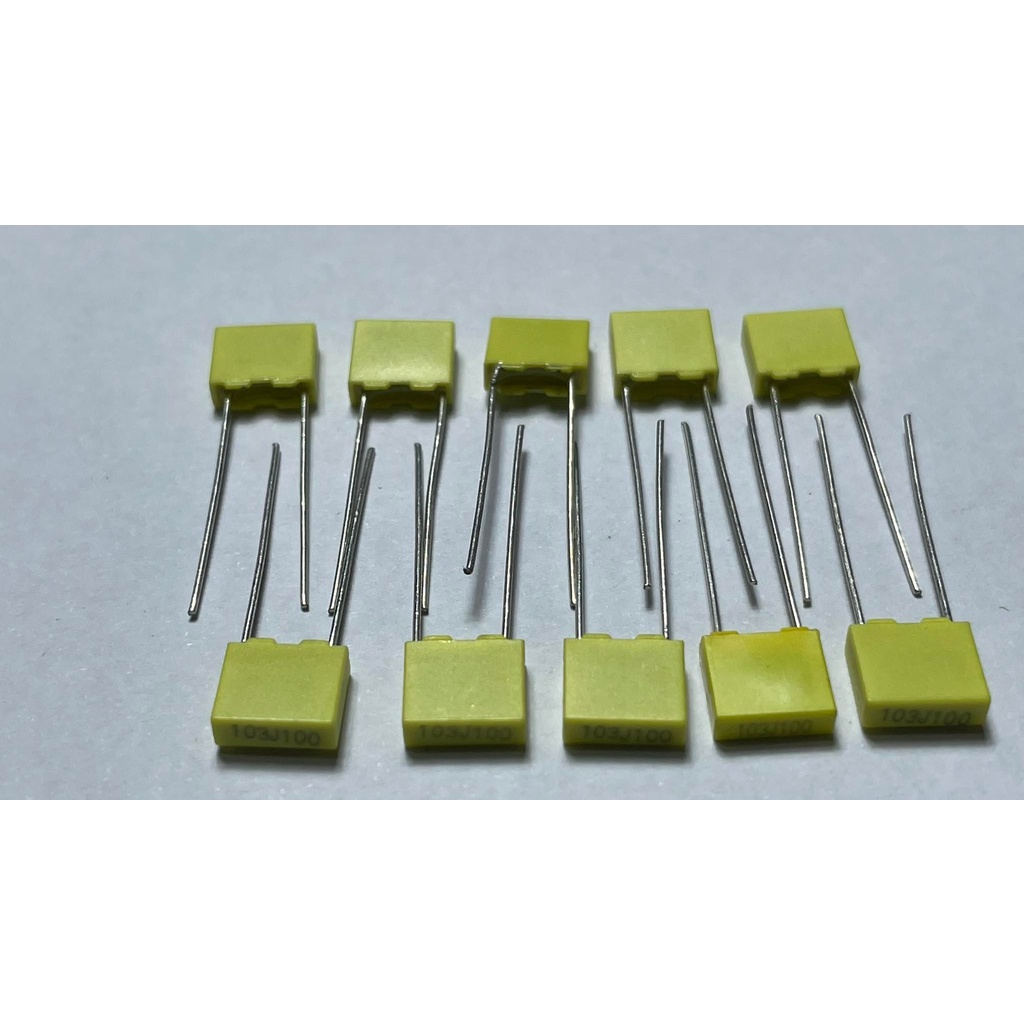 (5และ10ตัว)เก็บประจุฟิล์มโพลีโพรพีลีน Capacitors 100V คาปาซิเตอร์ 10nf,12nf,15nf,22nf,33nf,47nf,82nf
