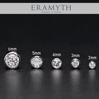 ต่างหู เงินแท้ 92.5 งานฝังหุ้มเพชรสวิส CZ เม็ดเดียว Eramyth Jewelry สินค้ามาตรฐานส่งออก