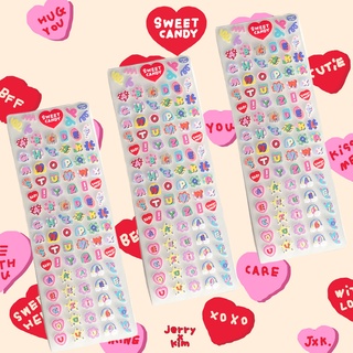 💖สติกเกอร์ sweet candy alphabet sticker💖สติกเกอร์ใสพิมพ์ทึบ รหัส420