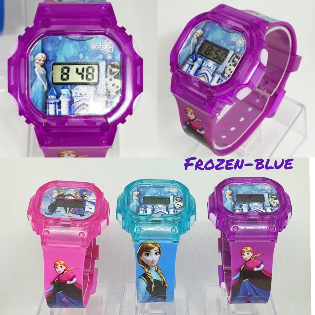 (พร้อมส่ง) นาฬิกาเด็ก มีเสียง+มีไฟ จอแสดงผลLED ระบบดิจิตอล นาฬิกาข้อมือเด็กผญ เจ้าหญิงฟอร์เซ้น คิตตี้ RC128