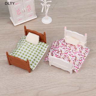 DL 1:12 Dollhouse Miniature Mini Bedroom Single Bed Model Furniture Accessories Toy TY