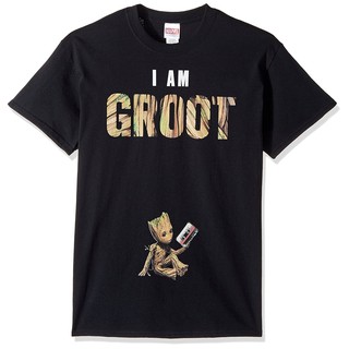 เสื้อยืดเสื้อยืดแขนสั้นลายกราฟฟิก Marvel Mens I Am Groot