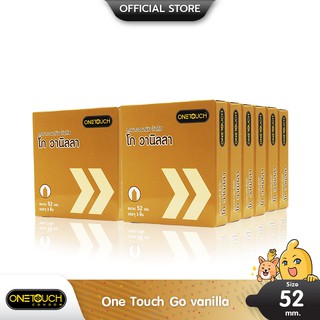 Onetouch Go Vanilla ถุงยางอนามัย กลิ่นหอมวานิลลา ผิวเรียบ ขนาด 52 มม. บรรจุ 12 กล่อง (36 ชิ้น)