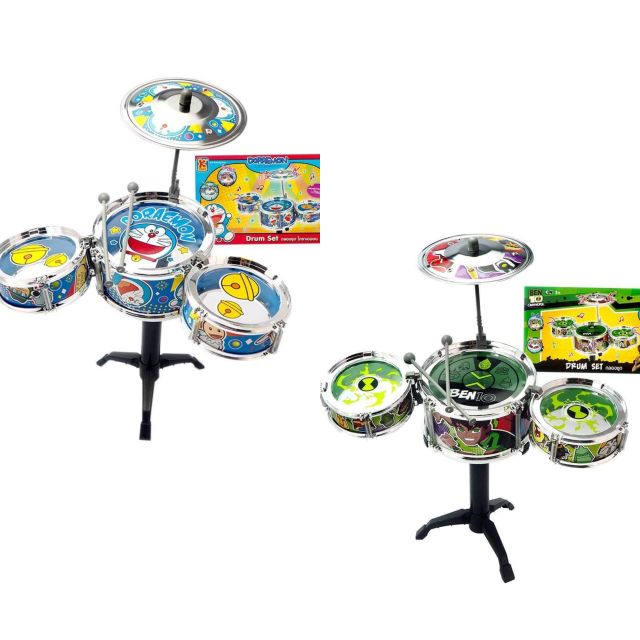 ของเล่นเด็ก กลองชุด สุดเท่ BEN10 และ Doraemon  ลายลิขสิทธิ์แท้ กลองของเล่นเด็ก กลองเด็ก