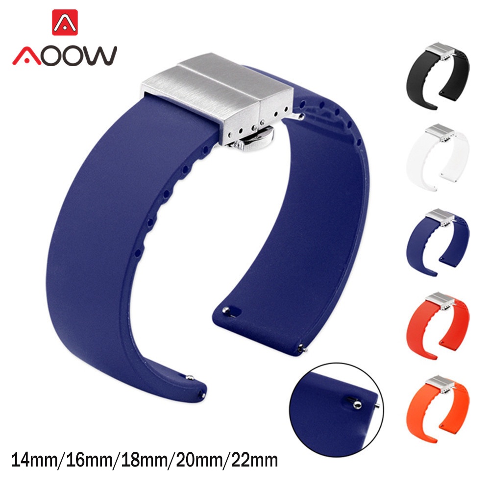 14mm 16mm 18mm 20mm 22mm 24 Soft Silicone Quick Release Watchband High ...