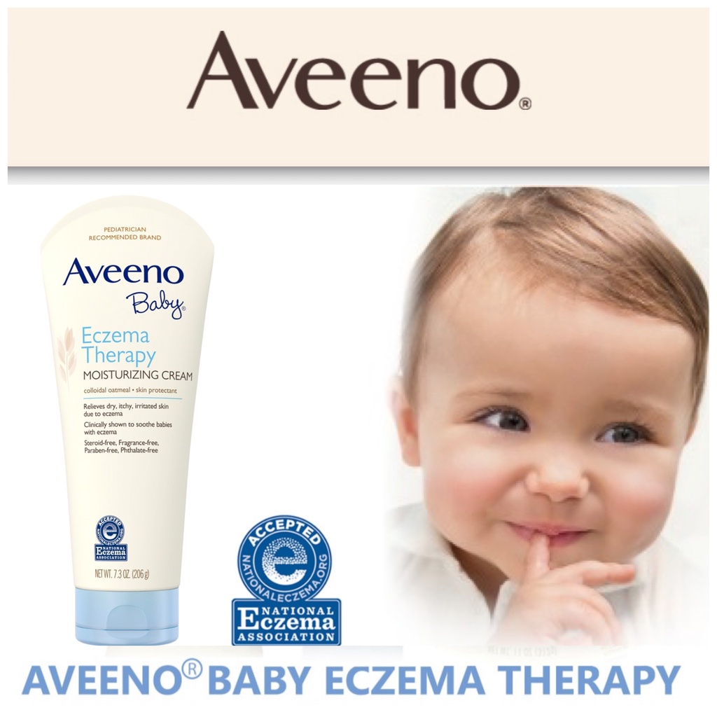 ครีมบำรุงผิวเด็ก Aveeno Baby Eczema Therapy Moisturizing Cream with Natural Oatmeal, 7.3 ออนซ์