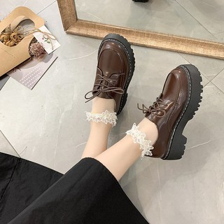 🔥Hot sale！ รองเท้าหนังขนาดเล็กสไตล์อังกฤษสำหรับผู้หญิง 2020 ฤดูใบไม้ผลิและฤดูใบไม้ร่วงใหม่ญี่ปุ่น JK Uniform รองเท้าส้น