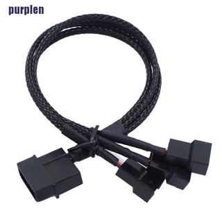 【purplen】อะแดปเตอร์แยกพัดลมคอมพิวเตอร์ Molex เป็น 3 ทาง 3Pin 4Pin