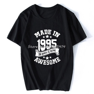 [COD]ขายดี เสื้อยืดแขนสั้น พิมพ์ลาย Made In 1995 26 Years Awesome Birthday สไตล์ฮิปฮอป สําหรับผู้ชาย GFjaij59JAbphm60