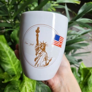 แก้ว mug สีขาว usa รูปเทพีเสรีภาพ