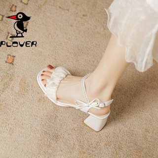 รองเท้าส้นสูงแฟชั่น。ส้นสูง。 Plover Woodpecker Fashion Sandals Girl 2022 ฤดูร้อนลมใหม่ French Fird Firm กับรองเท้าแตะร