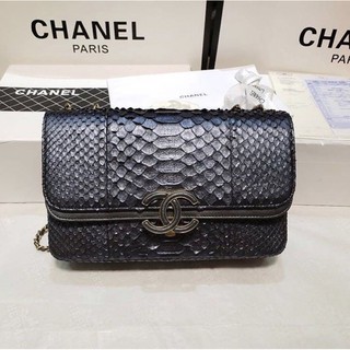 ของใหม่ ❗️ รุ่นลิมิเตดไม่ซ้ำใคร❗️อัพลุค💯% กระเป๋าชาแนล New Chanel Python Limited Edition กระเป๋าสะพาย กระเป๋าหนังแท้