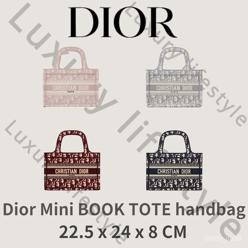 【ของแท้ 100%】Dior mini BOOK TOTE handbag/กระเป๋าถือ Dior mini BOOK TOTE jkIL