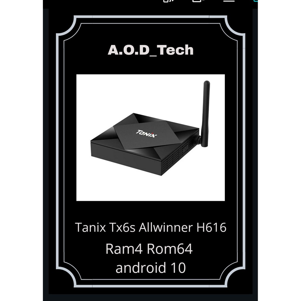 Tanix Tx6s android10 Allwinner H616 แรม4 รอม 64 wifi2.4/5G Btp