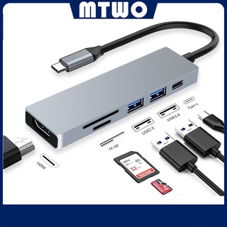 MTWO อะแดปเตอร์ฮับ 6 In 1 HUB USB Type-C เป็น USB 3.0 + HDMI 4K + การ์ดรีดเดอร์ SD/TF + USB C HUB 3.5 มม. #4