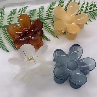 Sweet Colorful Flowers Hair Clip Transparent Candy Color Hairpin Headwear for Women Makeup Bath Hair Accessories