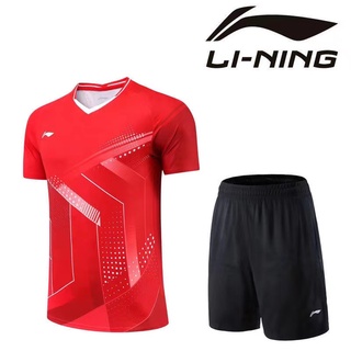 Li Ning เสื้อผ้ากีฬาแบดมินตัน แบบแห้งเร็ว สําหรับผู้ชาย และผู้หญิง