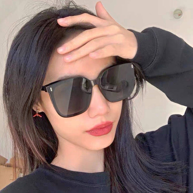 Gm Sunglasses Female Influencer Same Style Trendy Big Face Slimmer Look White New Anti 6142