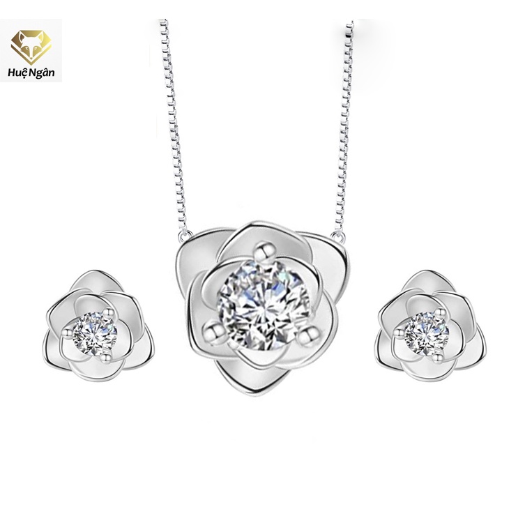 ชุดสร้อยคอและต่างหู Hue Ngan 925 - Love Rose PP1704-RYE141071