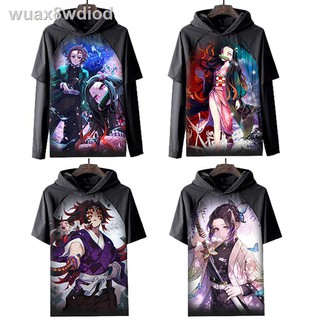 🔥ราคาโรงงาน!!! ชุดคอสเพลย์ Anime เสื้อดาบพิฆาตอสูรDemon Slayerเสื้อยืดมีฮู้ดใบมีดของ Demon Slayer สไตล์เดียวกันเสื้อยื