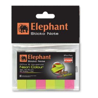 Elephant กระดาษโน้ต กาวในตัว อินเด็กซ์ ตราช้าง นีออน 12x50 มม. (80แผ่น)