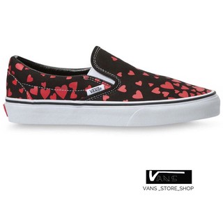 VANS SLIP ON VALENTINES HEARTS BLACK RACING RED SNEAKERS สินค้ามีประกันแท้