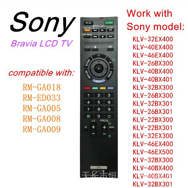 ใหม่ RM-GA019 รีโมทสําหรับ Sony Bravia TV รีโมทคอนโทรล RM-ED033 KLV-26BX300 KLV-32BX300 KLV-40BX400/