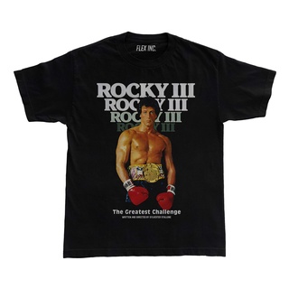 เสื้อยืดผ้าฝ้ายCOTTON เสื้อยืด พิมพ์ลายภาพยนตร์ Rocky III ขนาดใหญ่S-5XL