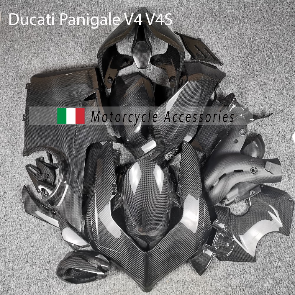 ชุดแต่งคาร์บอน Ducatiแฟริ่งคาร์บอนไฟเบอร์Ducati Ducati Panigale V4 V4Sคาร์บอนไฟเบอร์แต่งบิ๊กไบค์ของแต่งคาร์บอนไฟเบอร์