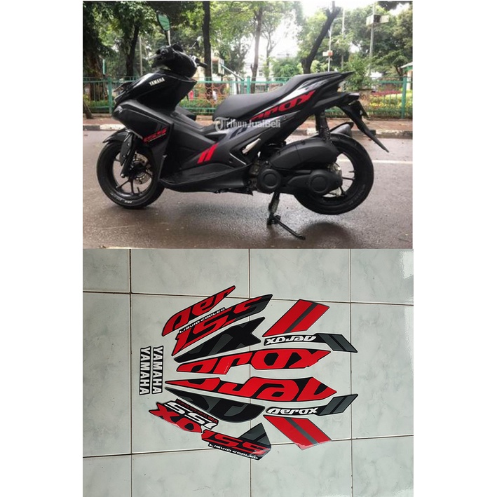 สติ๊กเกอร์ STRIPING สติ๊กเกอร์ BODY LINE YAMAHA AEROX 155 2019 สีดํา