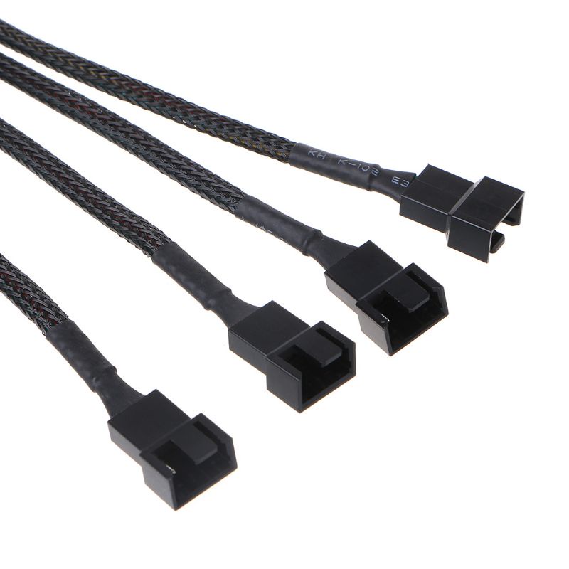 LIDU1 PWM 4pin Fan Sleeved Extension Splitter Hub Cables Motherboard CPU 4 pin to 2 4 #8