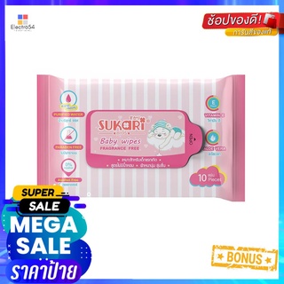 ผ้าเช็ดทำความสะอาด SUKARI BABY WIPES ไม่มีน้ำหอม 10 แผ่น แพ็ก 5 ชิ้นBABY WIPES SUKARI BABY WIPES FRAGRANCE FREE 10-SHEET