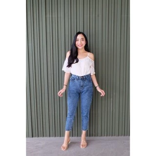 Cc jeans #132 S-5XXL กางเกงยีนส์ผู้หญิง ทรงบอย เอวสูง กางเกงผู้หญิง