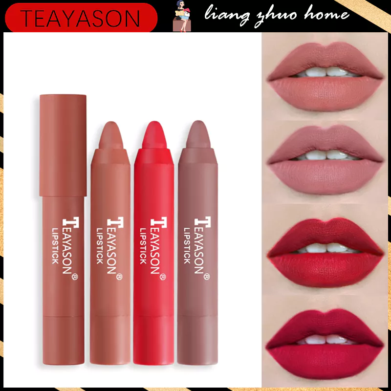 Teayason ลิปสติก เนื้อแมตต์กํามะหยี่ กันน้ํา 12 สี เซ็กซี่ สีแดง สีน้ําตาล สีนู้ด